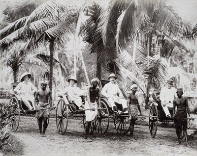 Riksahordozók, Ceylon, 1875 körül (albumnyomat) alkotó: English Photographer